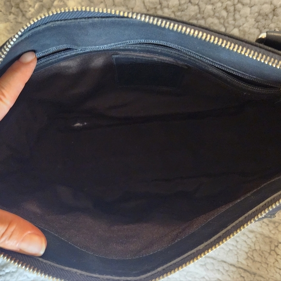 Vintage Coach linen handbag with leather accents - Picture 10 of 13